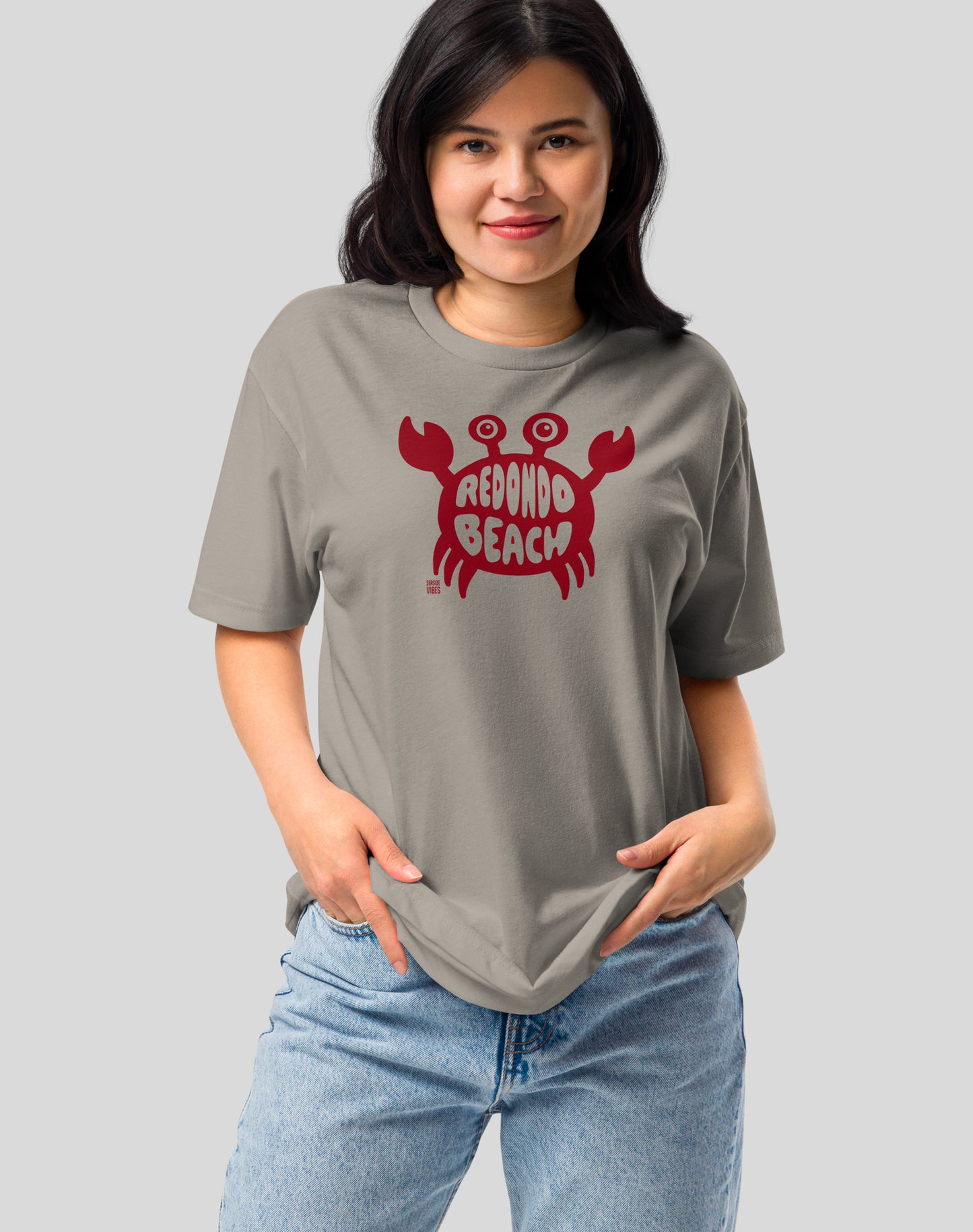 Redondo Beach Crab Tee - Cotton Blend | Stone Grey
