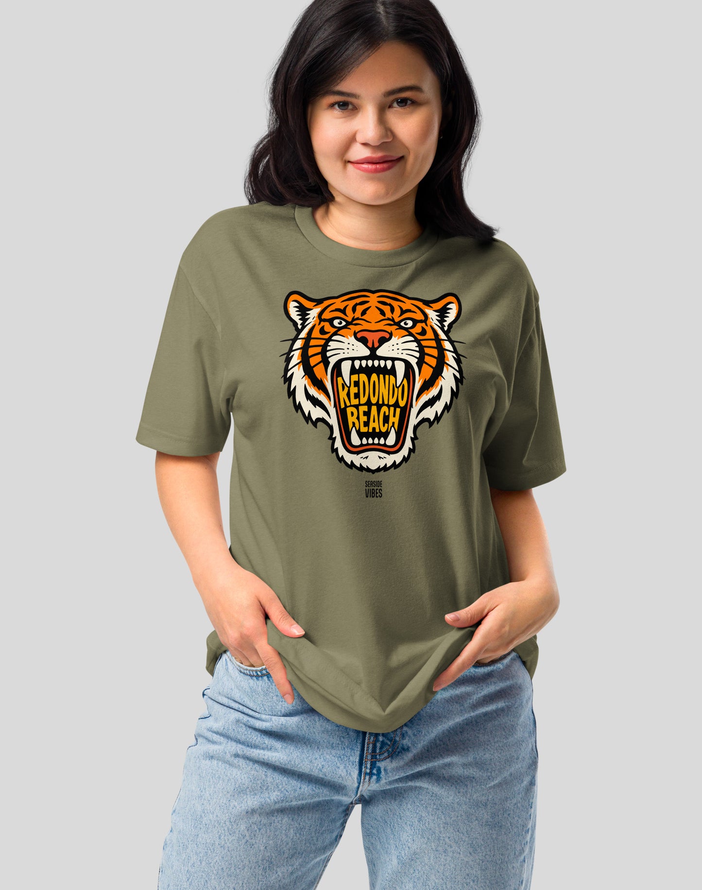 Redondo Beach AF Tiger Tee - Cotton Blend | Military Green