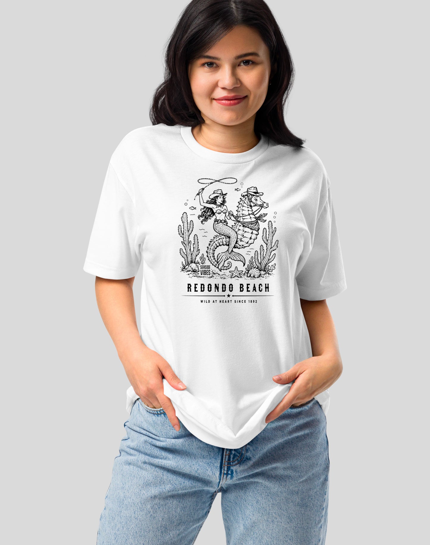 Redondo Beach Wild at Heart Since 1892 Tee - Cotton Blend | White