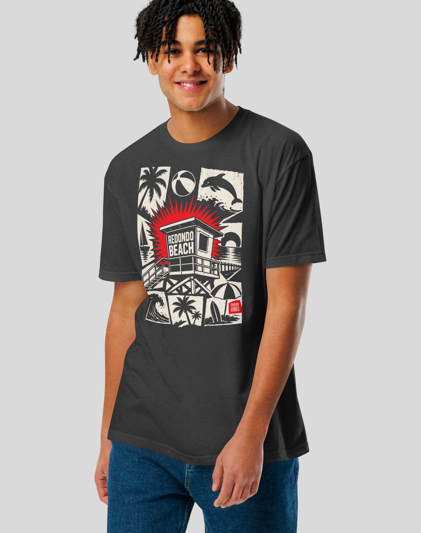 Redondo Beach Punk Rocks Tee - Cotton Blend | Charcoal