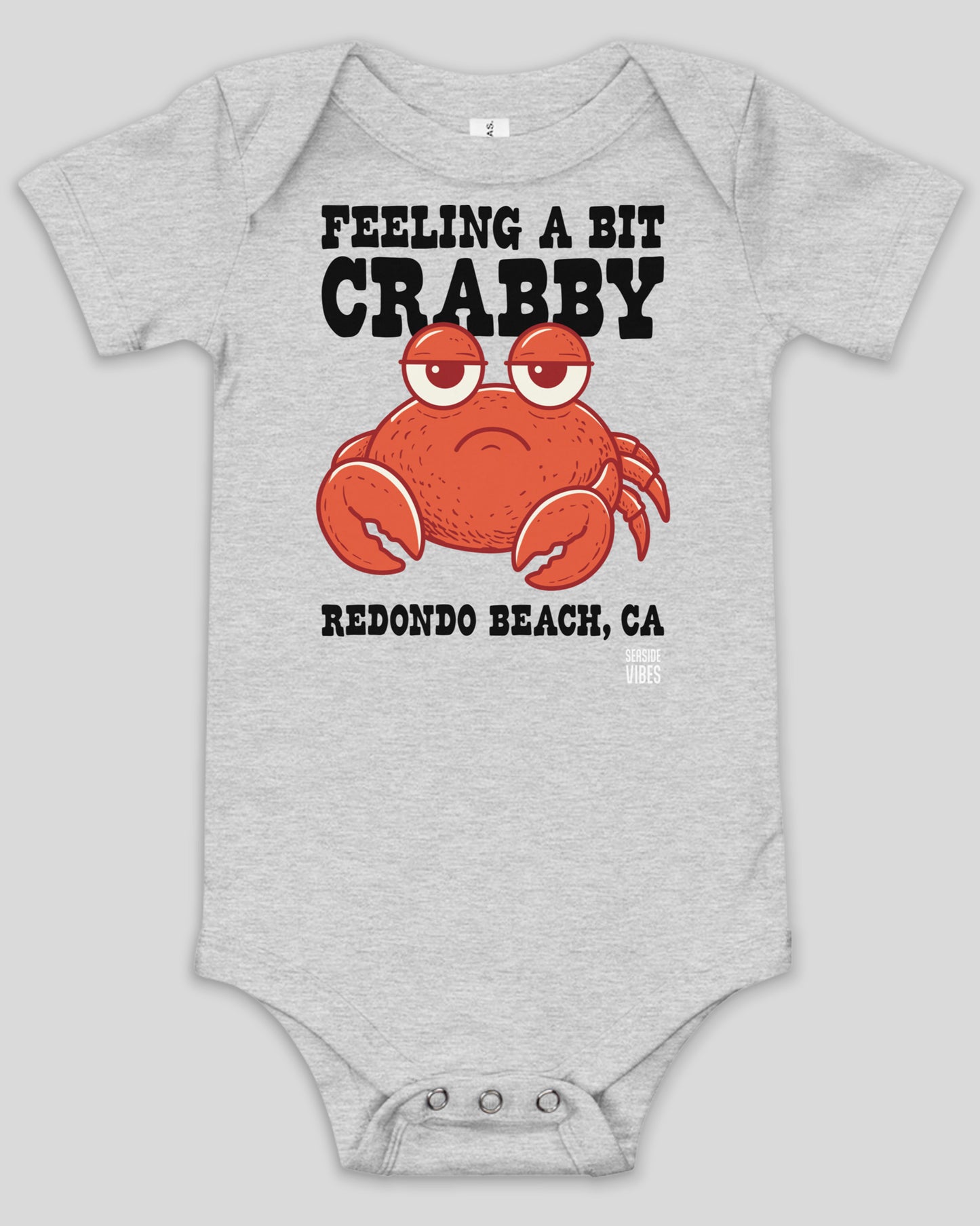Feeling a Bit Crabby Redondo Beach Onesie | Athletic Heather