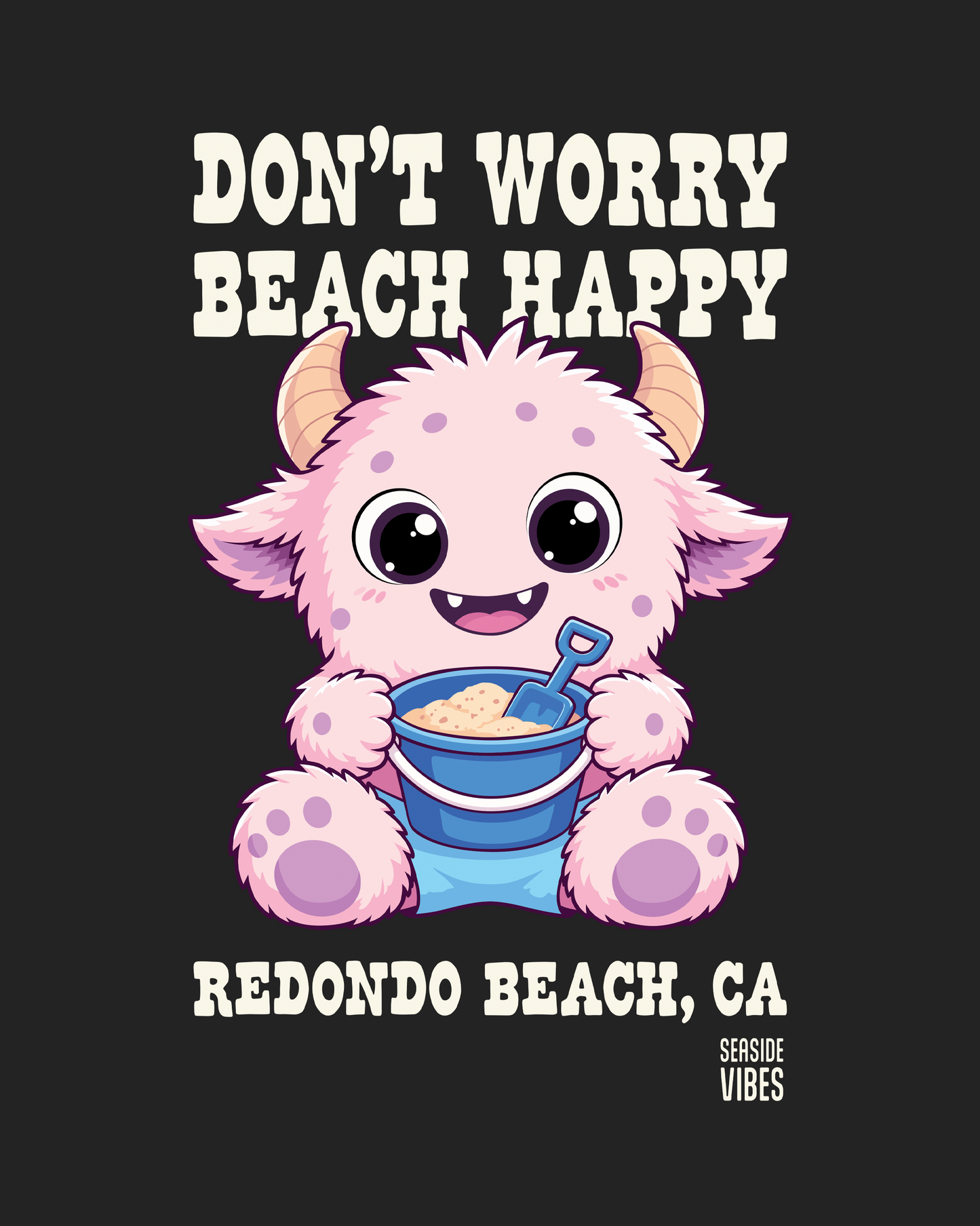 Don't Worry, Beach Happy Redondo Beach Onesie | Dark Grey Heather
