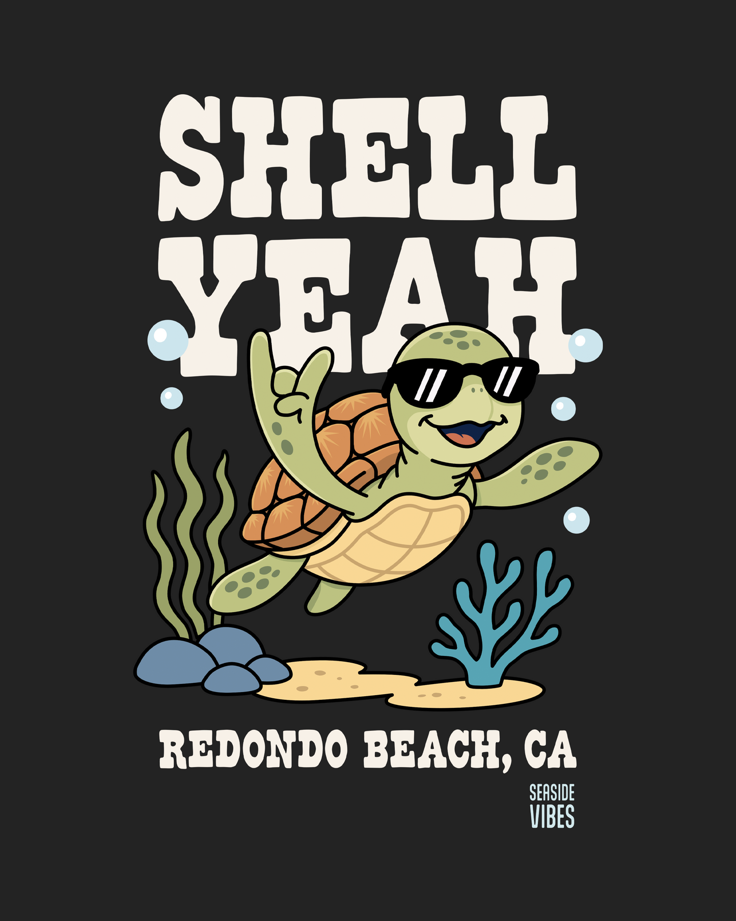 Shell Yeah Redondo Beach Onesie | Dark Grey Heather