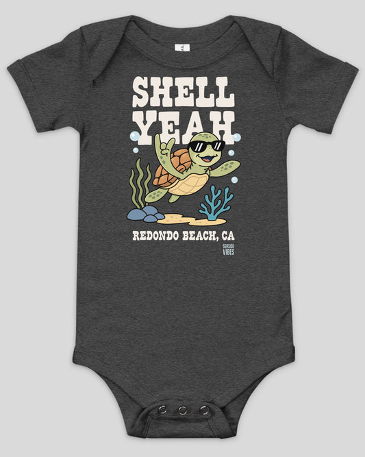 Shell Yeah Redondo Beach Onesie | Dark Grey Heather