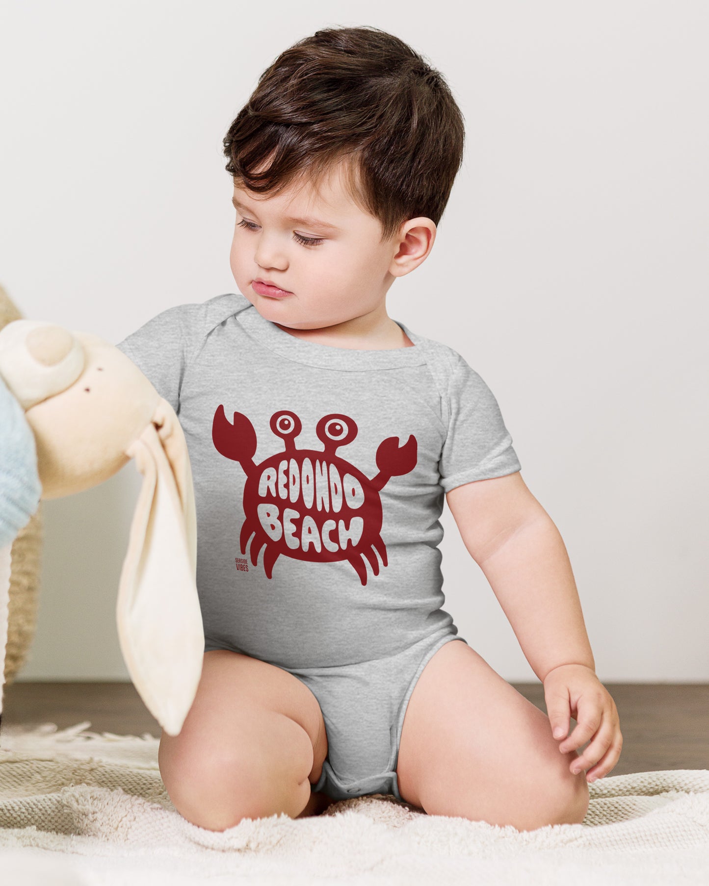 Redondo Beach Crab Onesie | Athletic Heather
