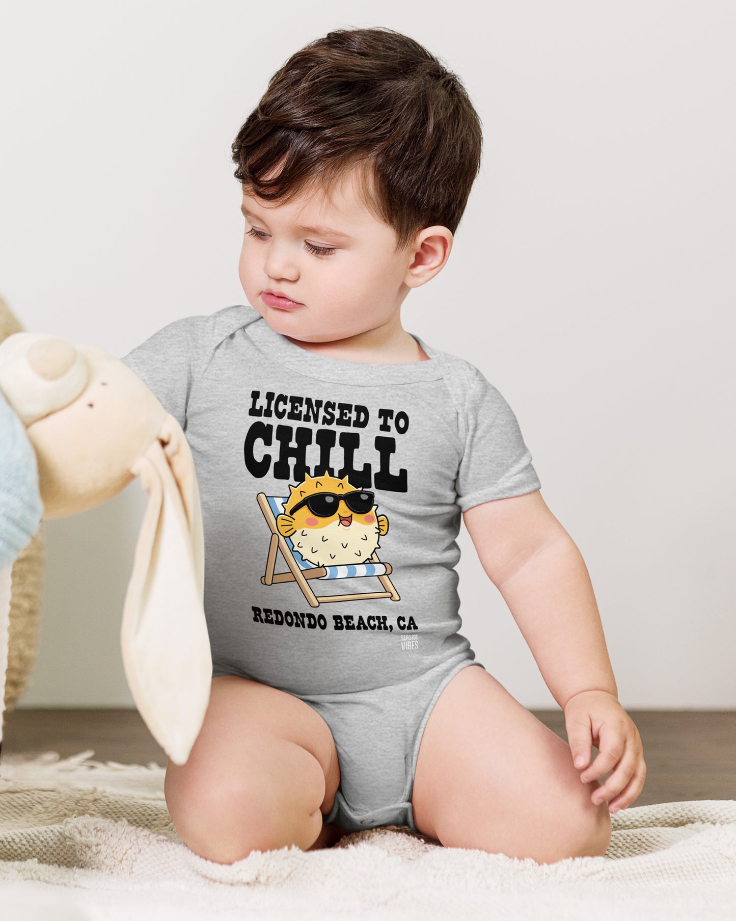Licensed to Chill Redondo Beach Onesie | Athletic Heather