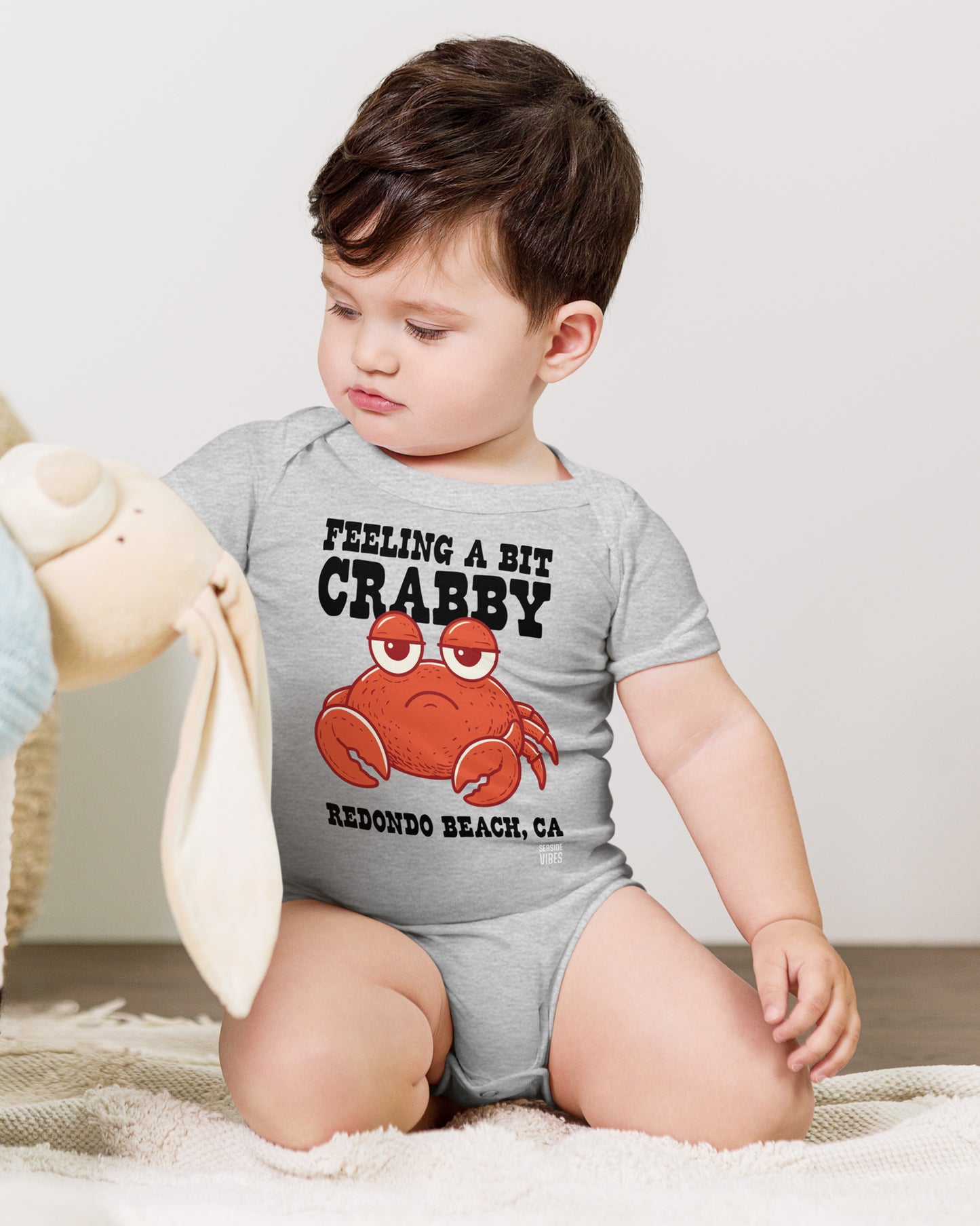 Feeling a Bit Crabby Redondo Beach Onesie | Athletic Heather
