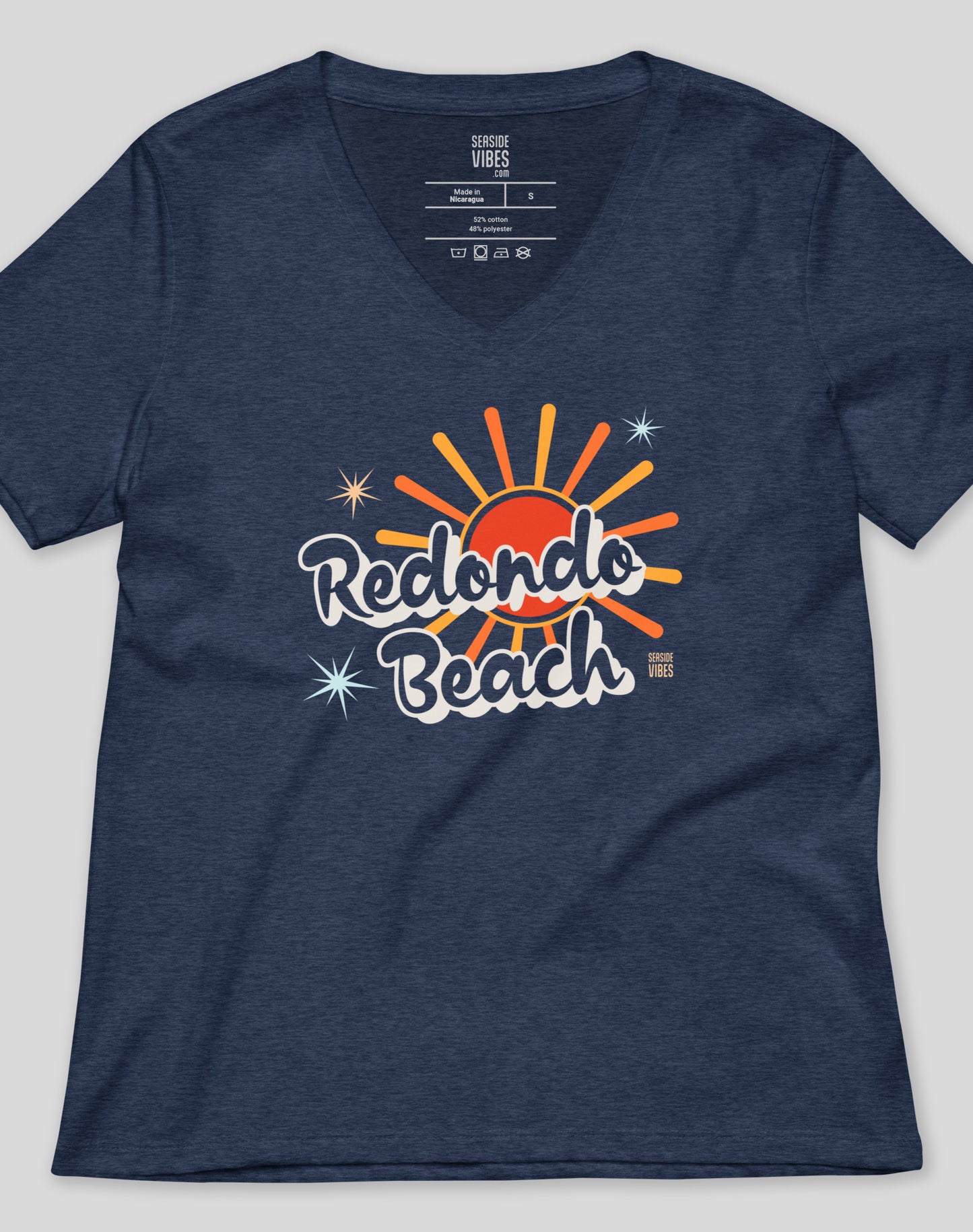 V-Neck: Redondo Rays Tee | Heather Navy