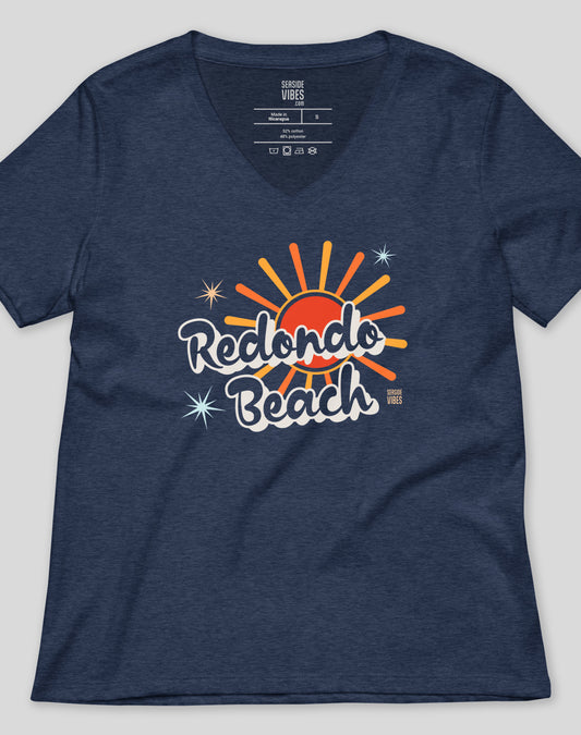 V-Neck: Redondo Rays Tee | Heather Navy