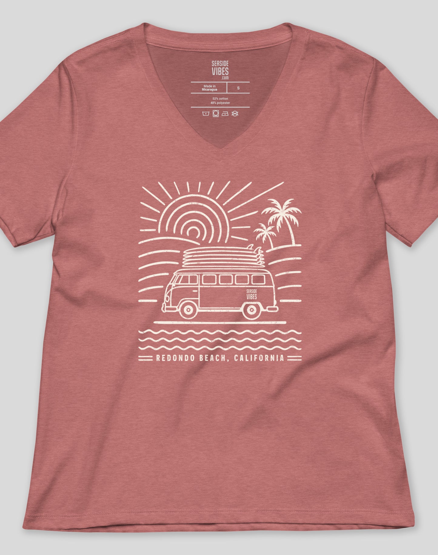 V-Neck: Redondo Beach Endless Summer Tee | Heather Mauve