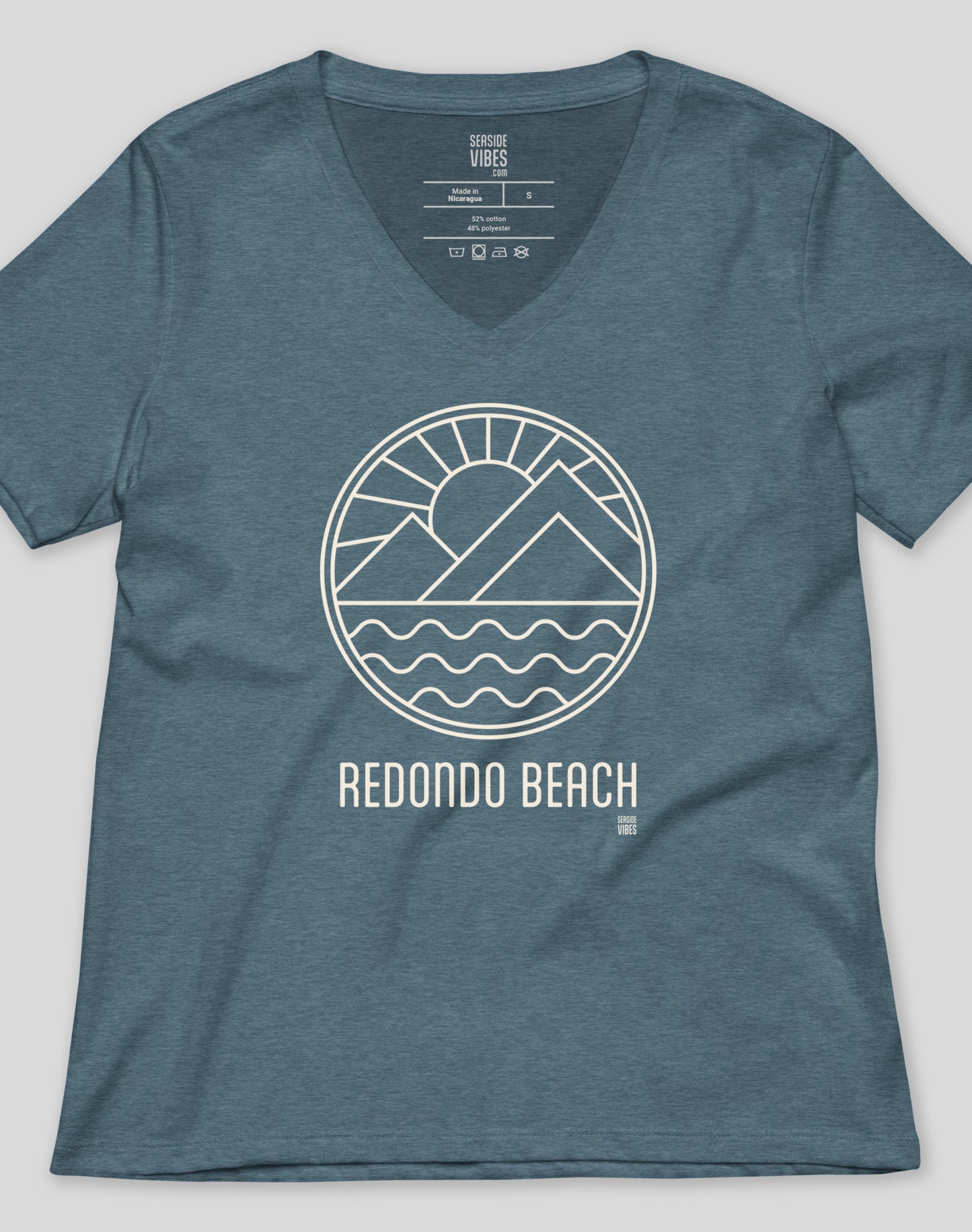 V-Neck: Redondo Beach Sunrise Tee | Heather Slate
