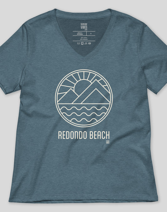 V-Neck: Redondo Beach Sunrise Tee | Heather Slate