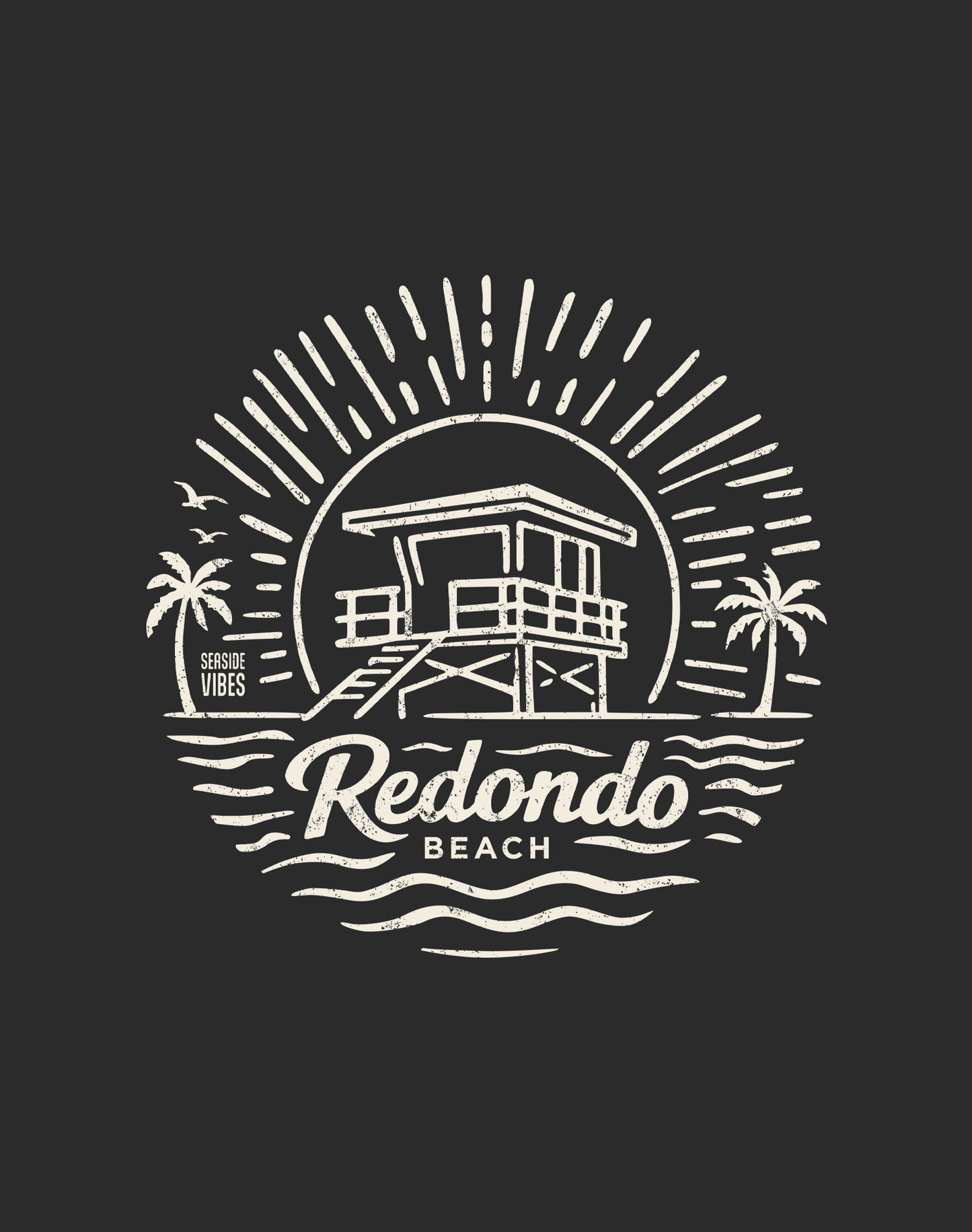 V-Neck: Redondo Beach Sunrise Session Tee | Dark Grey Heather