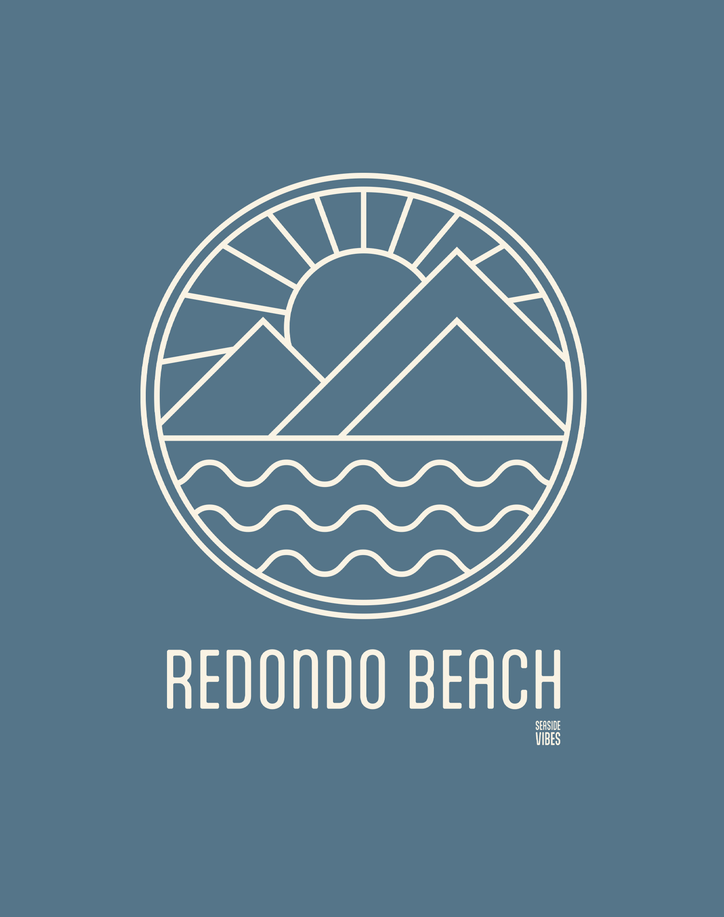 V-Neck: Redondo Beach Sunrise Tee | Heather Slate