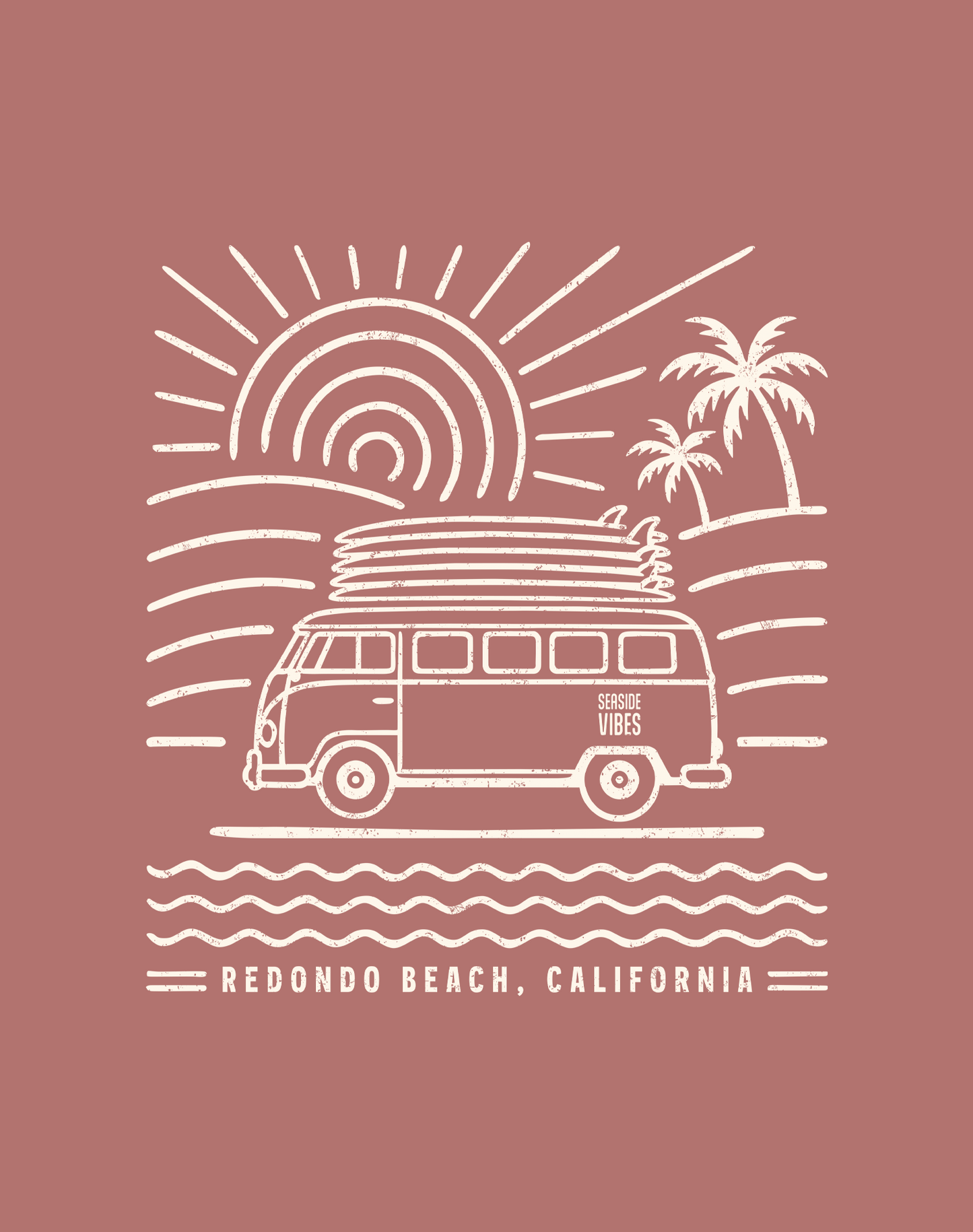 V-Neck: Redondo Beach Endless Summer Tee | Heather Mauve