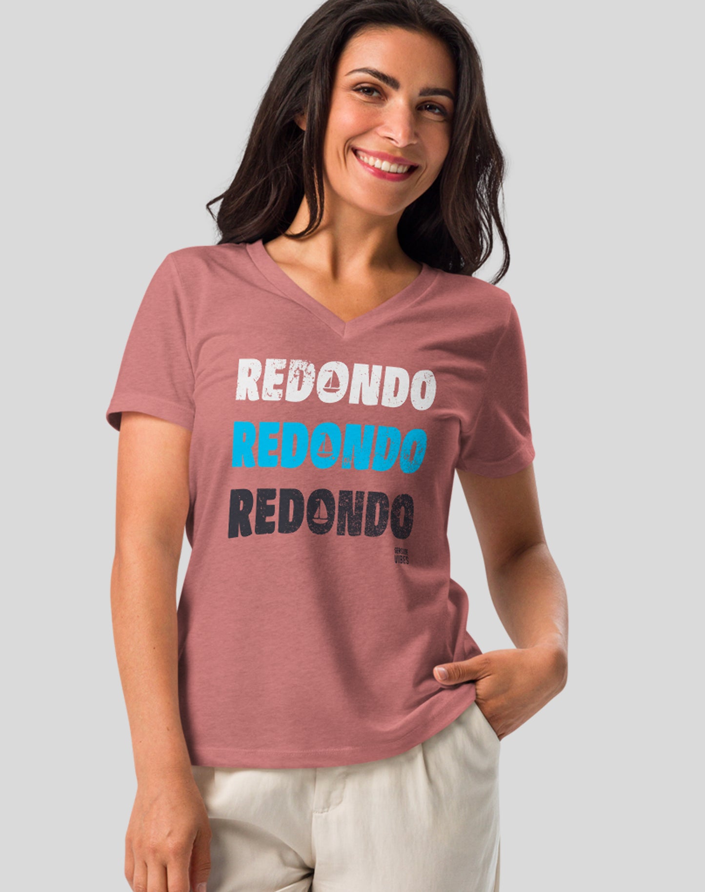 V-Neck: Redondo Remix Tee | Heather Mauve