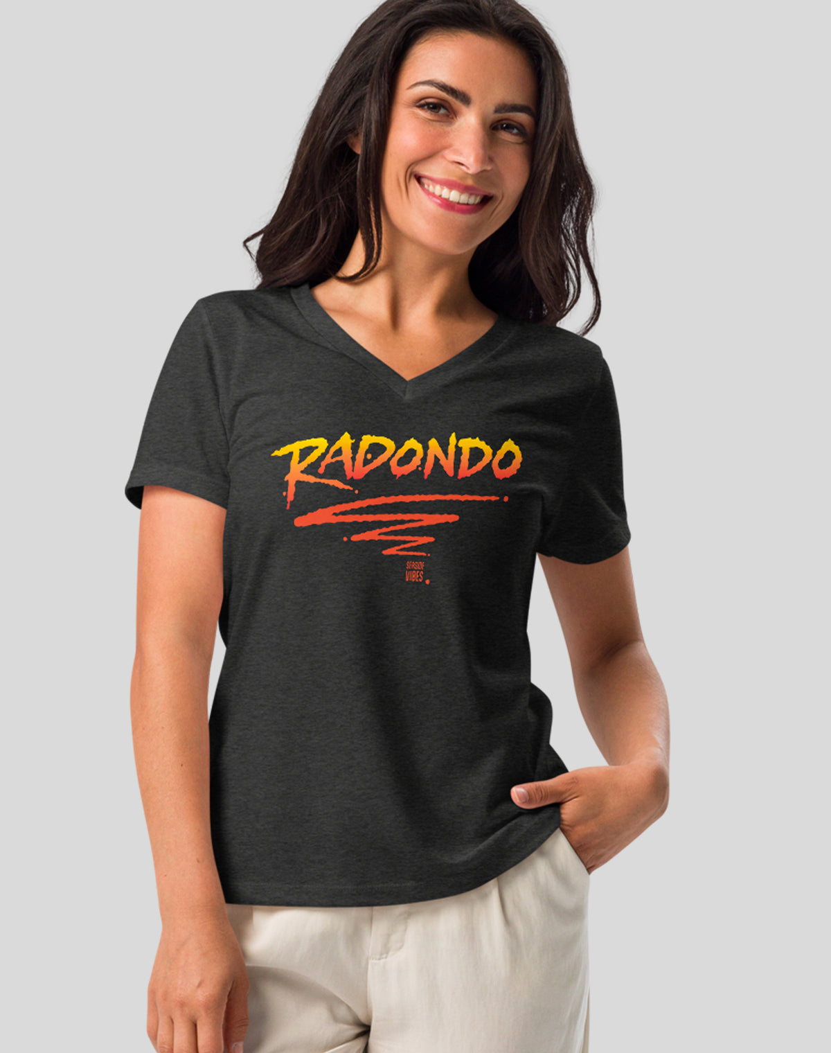 V-Neck: Radondo Beach Tee | Dark Grey Heather
