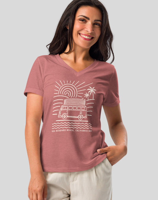 V-Neck: Redondo Beach Endless Summer Tee | Heather Mauve