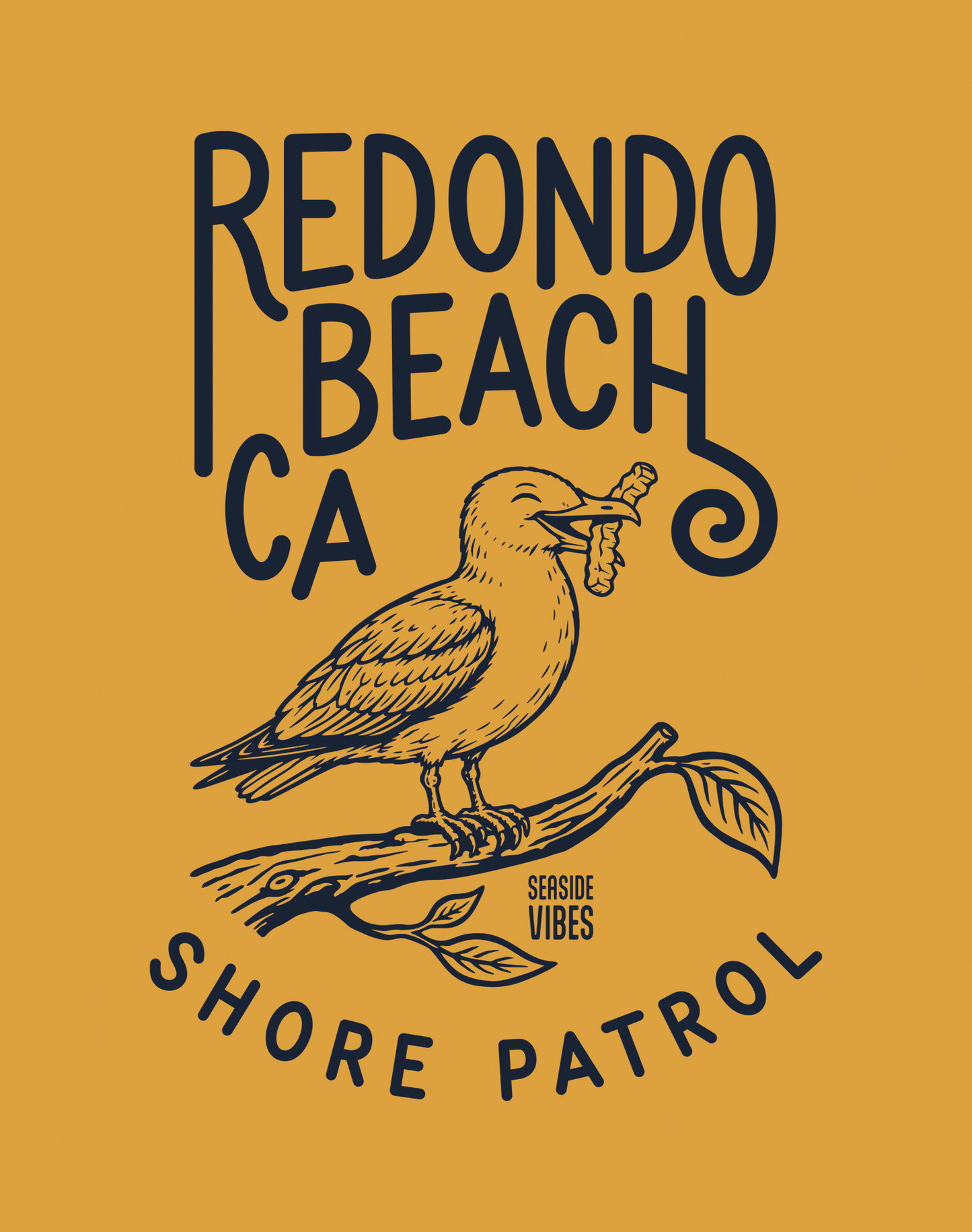 Youth: Redondo Beach Shore Patrol Seagull Tee | Mustard