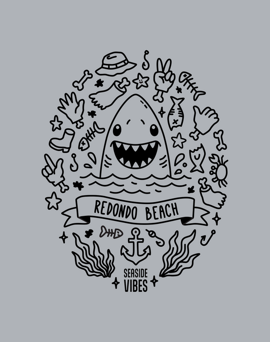 Youth: Redondo Beach Shark Attack! Tee | Athletic Heather