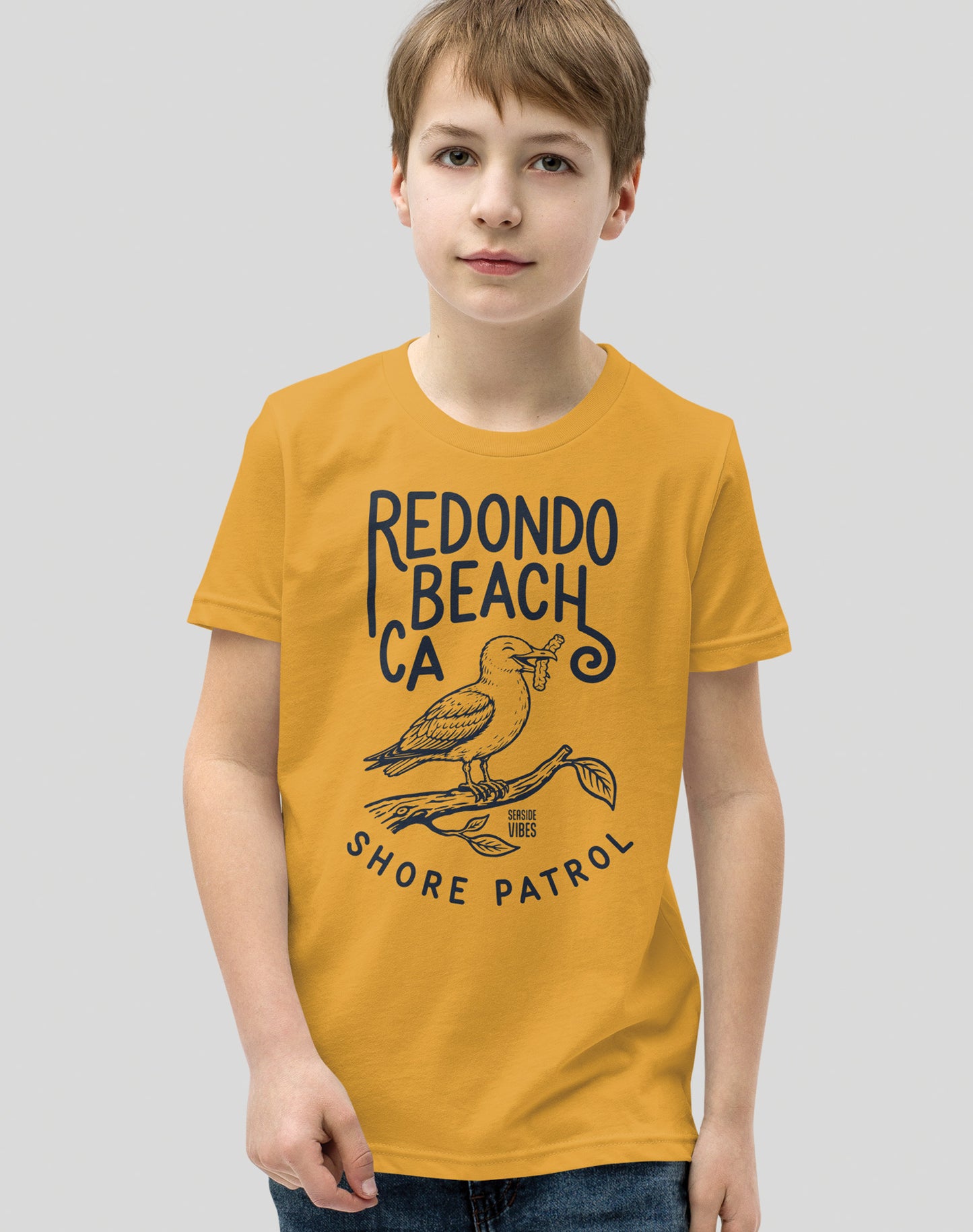 Youth: Redondo Beach Shore Patrol Seagull Tee | Mustard
