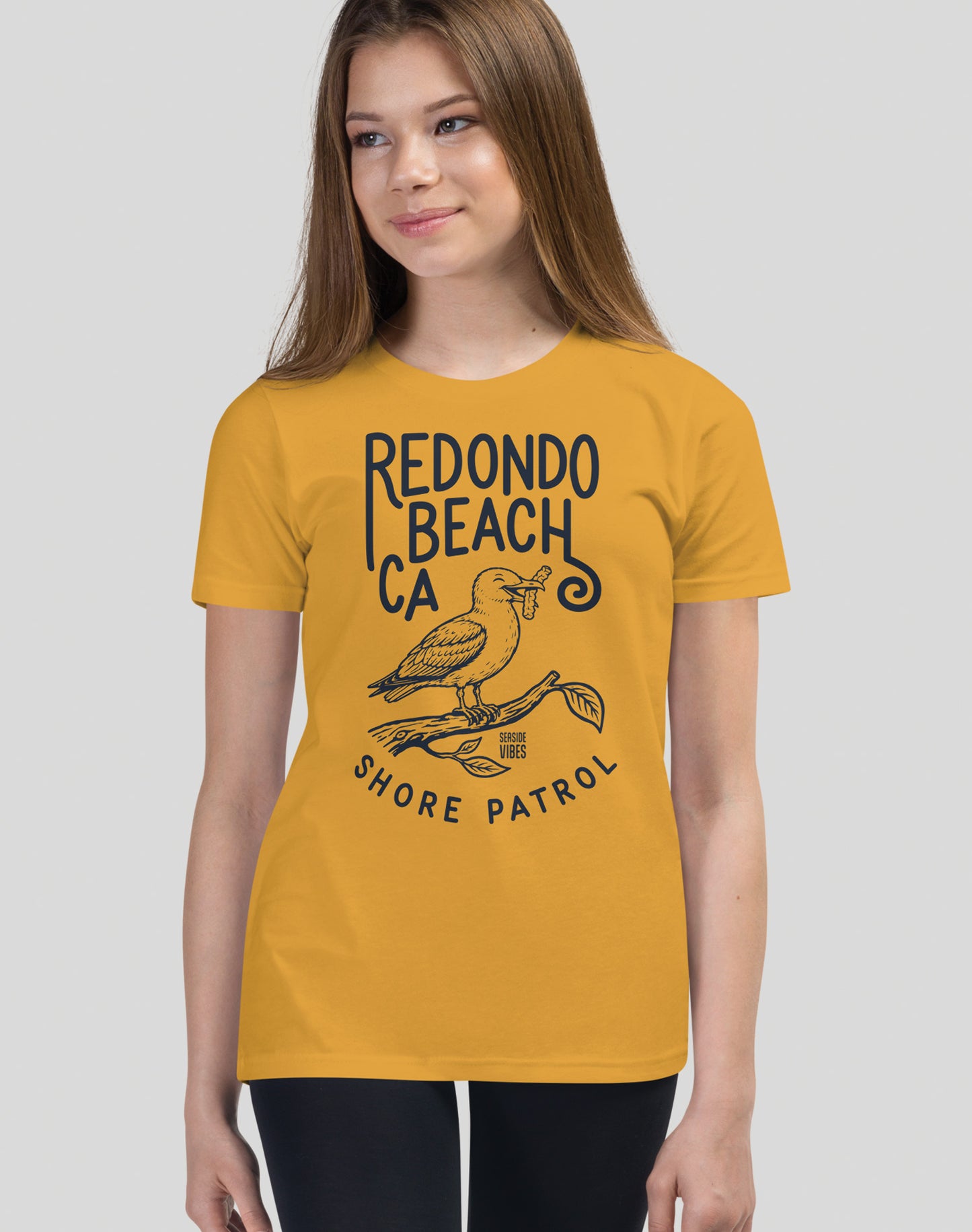 Youth: Redondo Beach Shore Patrol Seagull Tee | Mustard