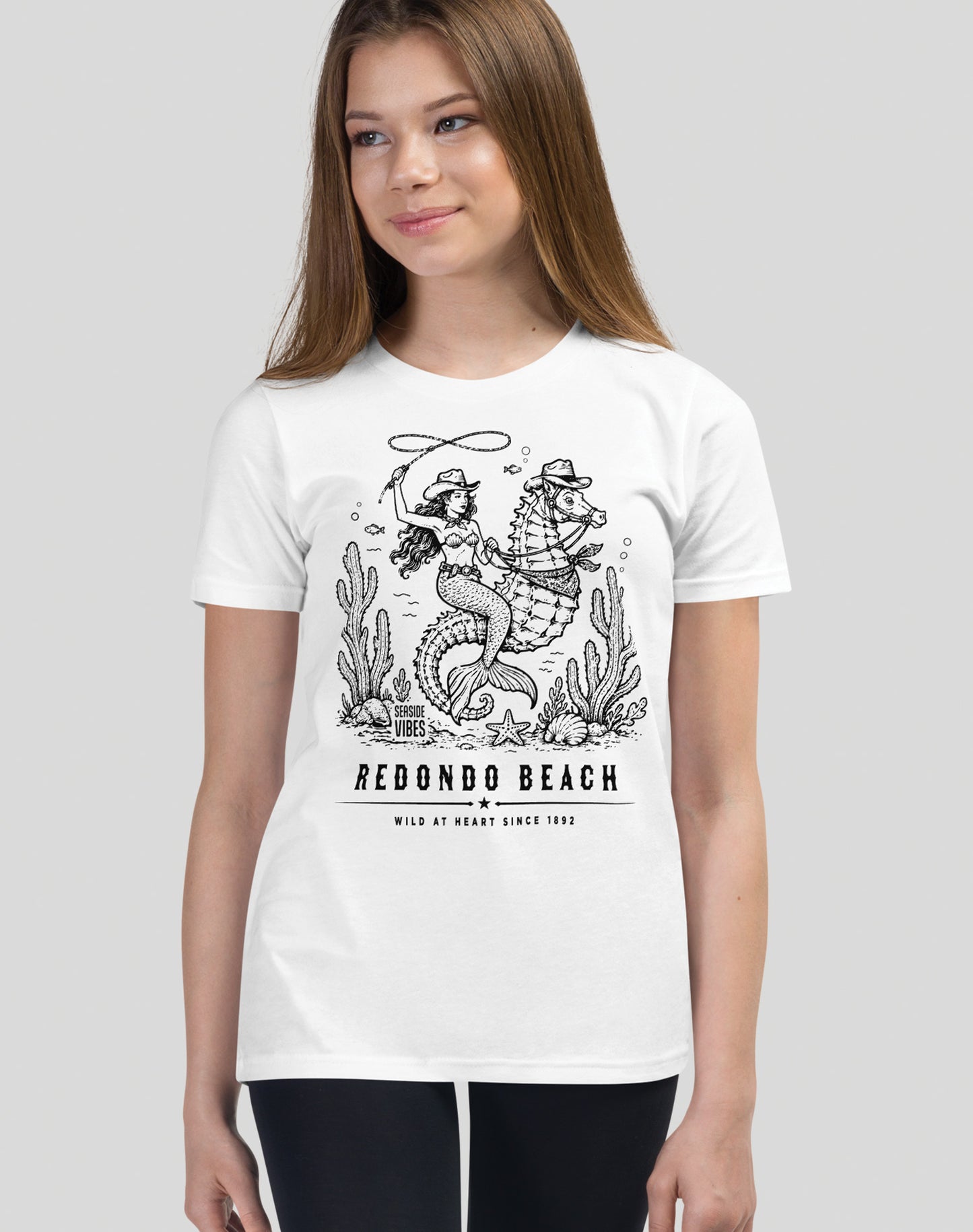 Youth: Redondo Beach Wild at Heart Since 1892 Tee | White