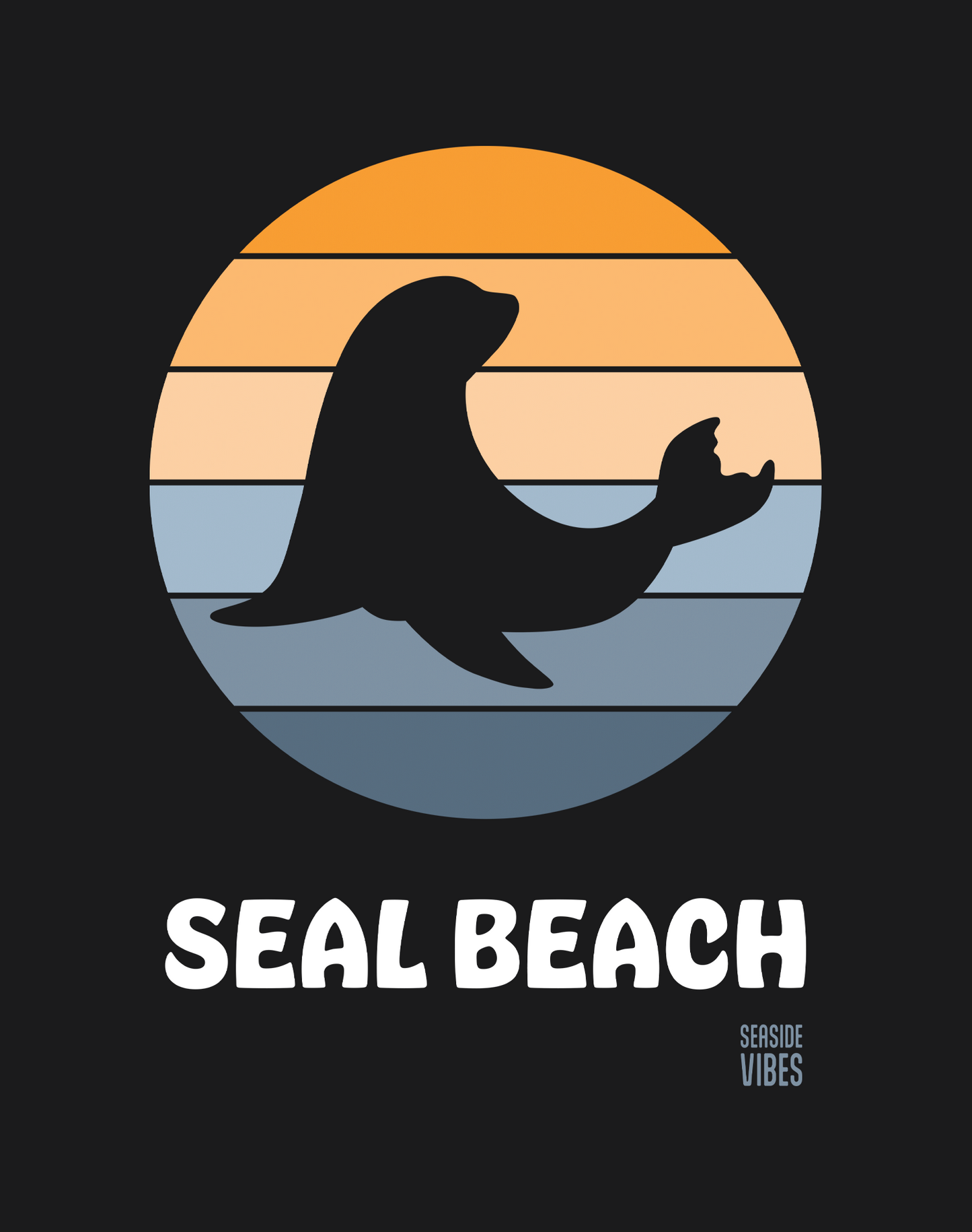 Unisex: Seal Beach Sunset Tee- 100% Cotton | Black