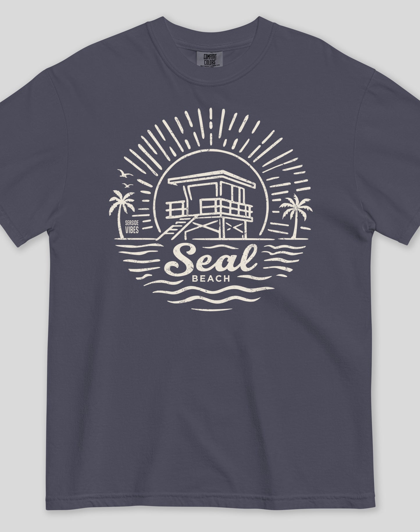 Unisex: Seal Beach Sunrise Session Tee - 100% Cotton | Navy