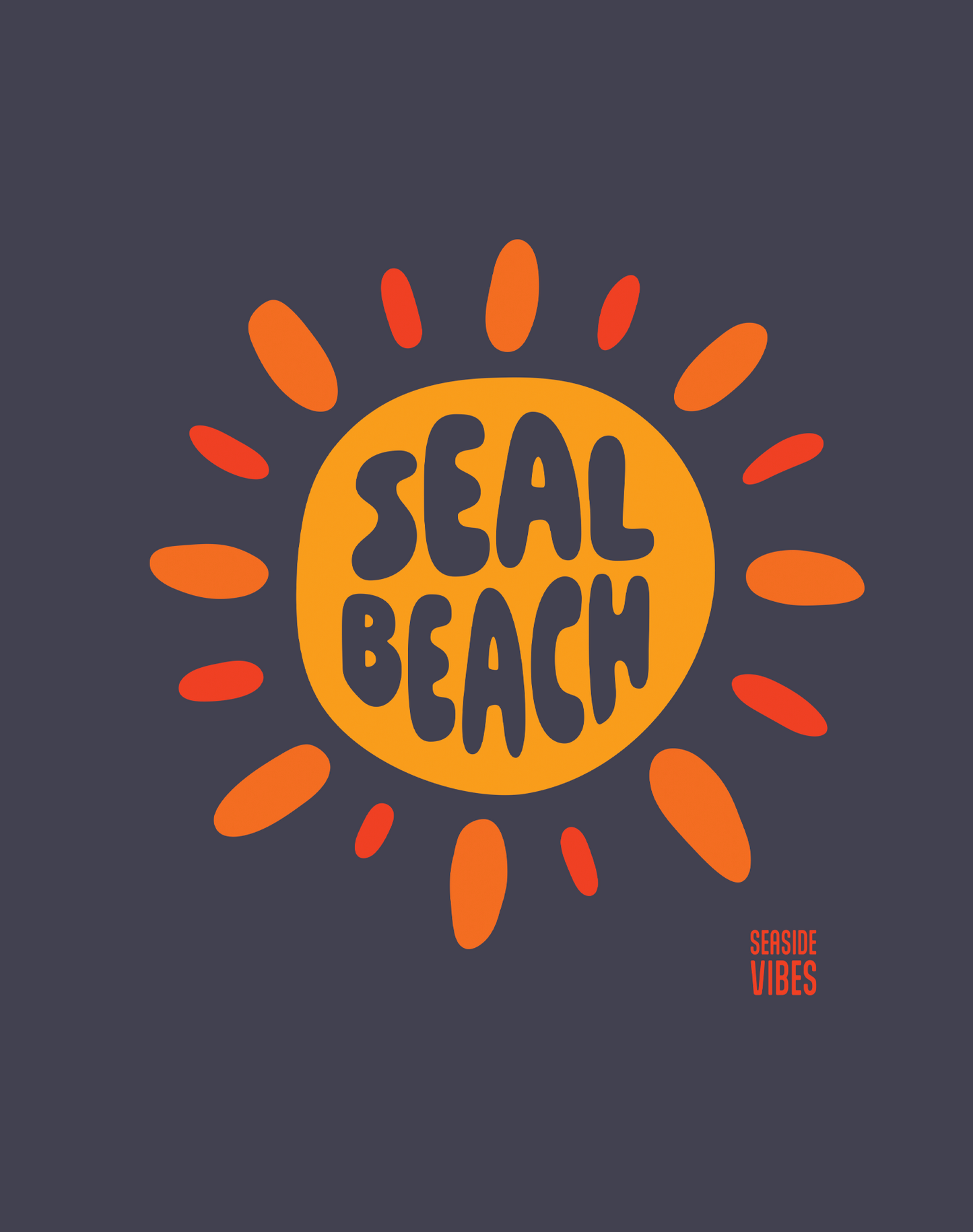 Unisex: Seal Beach Sunburst Tee - 100% Cotton | Navy