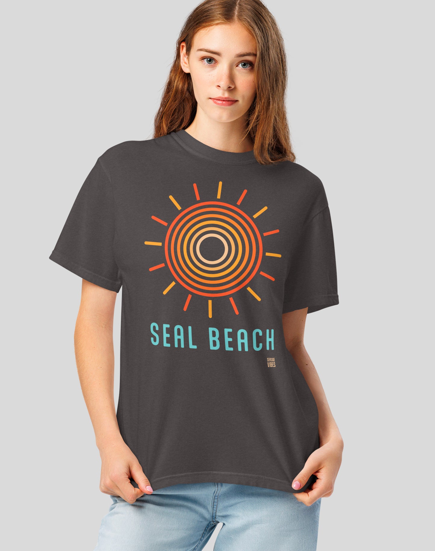 Unisex: Seal Beach Swirl Tee - 100% Cotton | Graphite