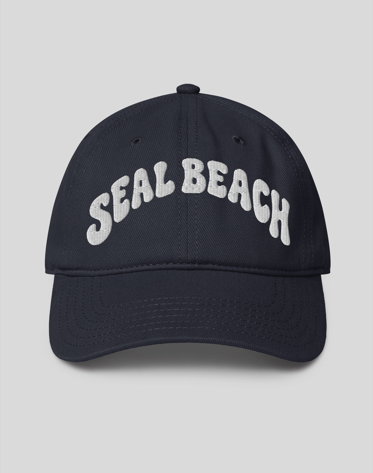 Seal Beach Groovy Low Profile Dad Hat - Dark Navy