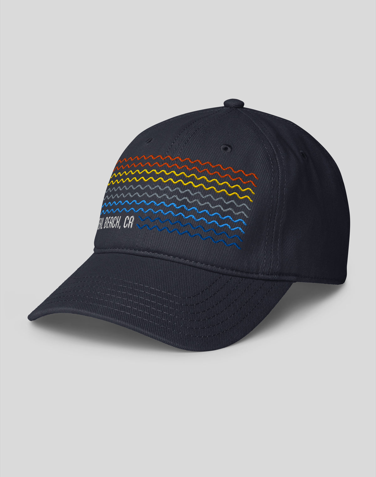 Seal Beach Sunset Waves Low Profile Dad Hat - Dark Navy