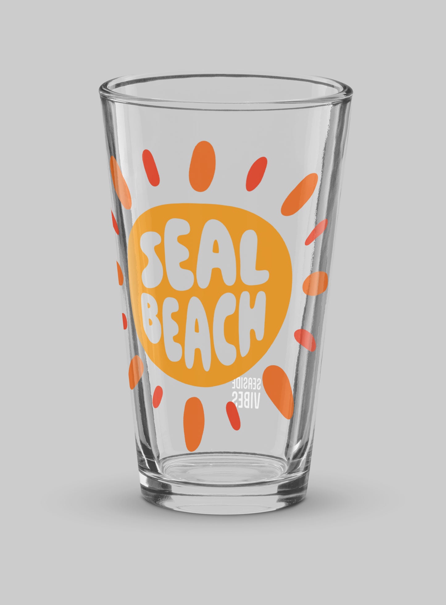 Collectible Seal Beach Sunburst Pint Glass - 16 oz