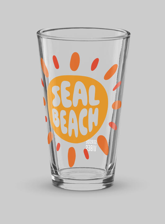 Collectible Seal Beach Sunburst Pint Glass - 16 oz