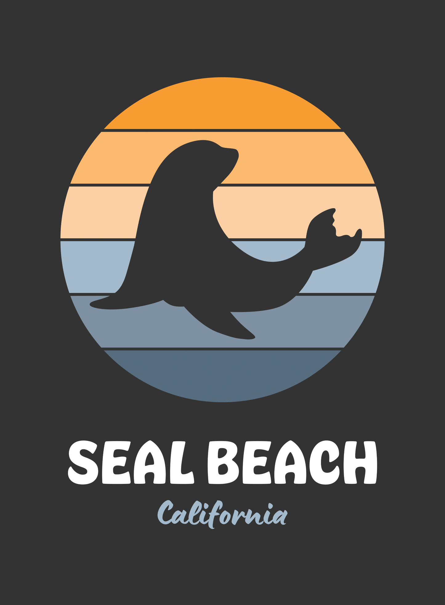 Unisex: Seal Beach Sunset Tee - Dark Grey Heather