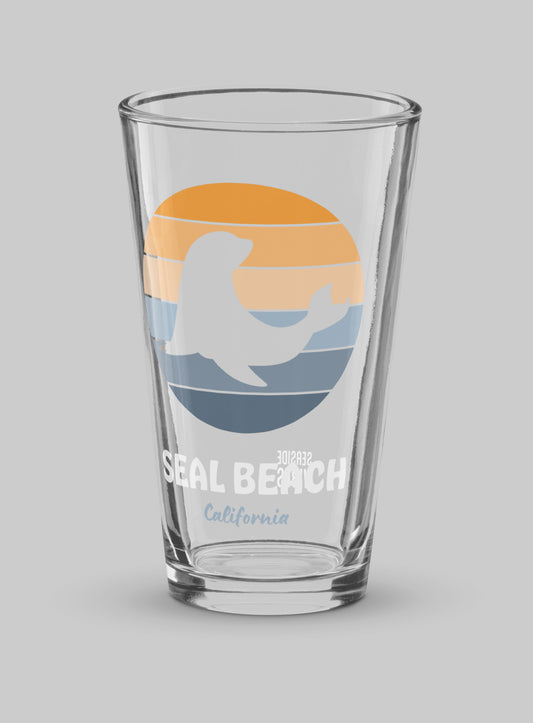 Collectible Seal Beach Sunset Pint Glass - 16 oz