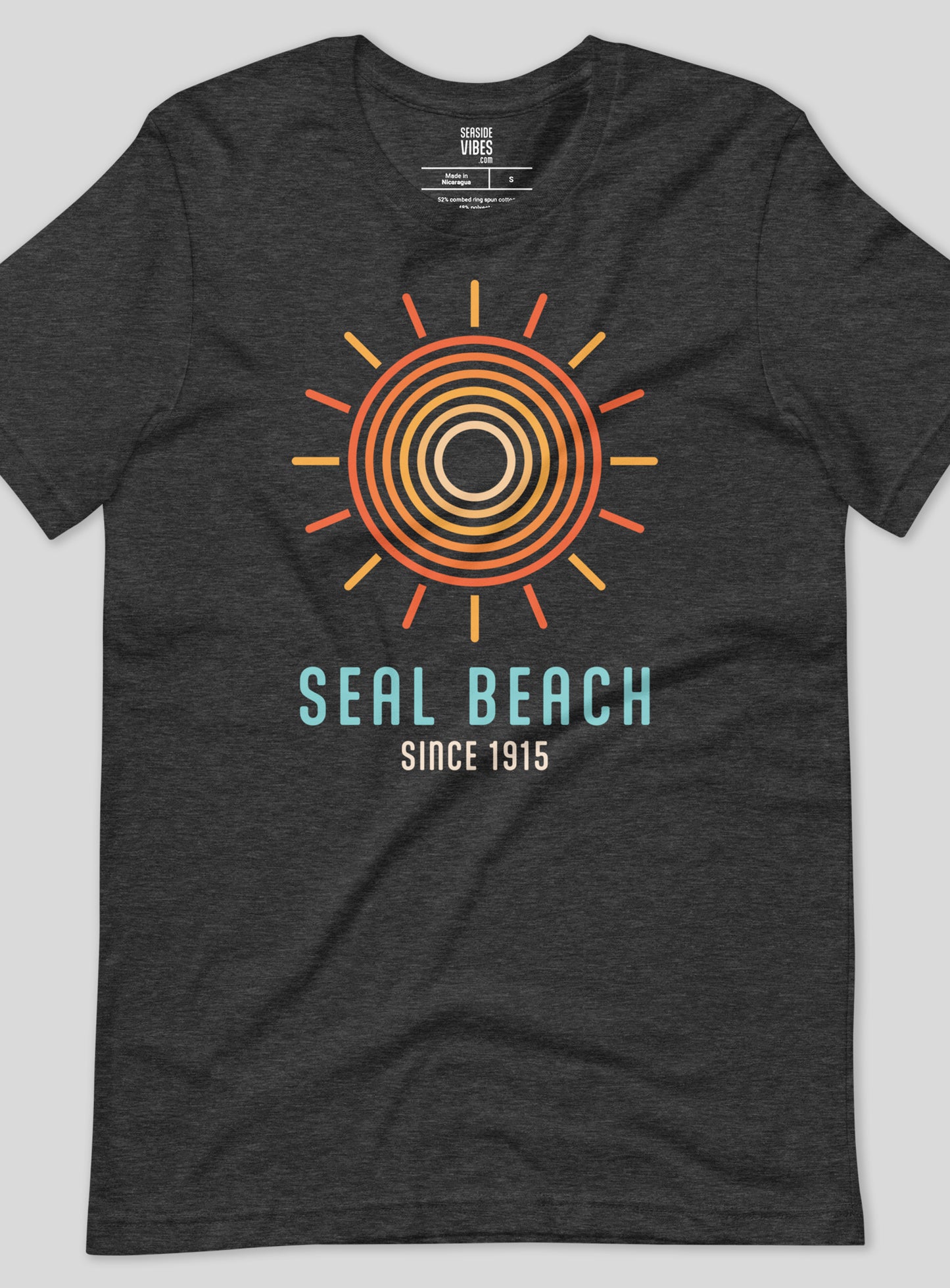 Unisex: Seal Beach Swirl Tee - Dark Grey Heather