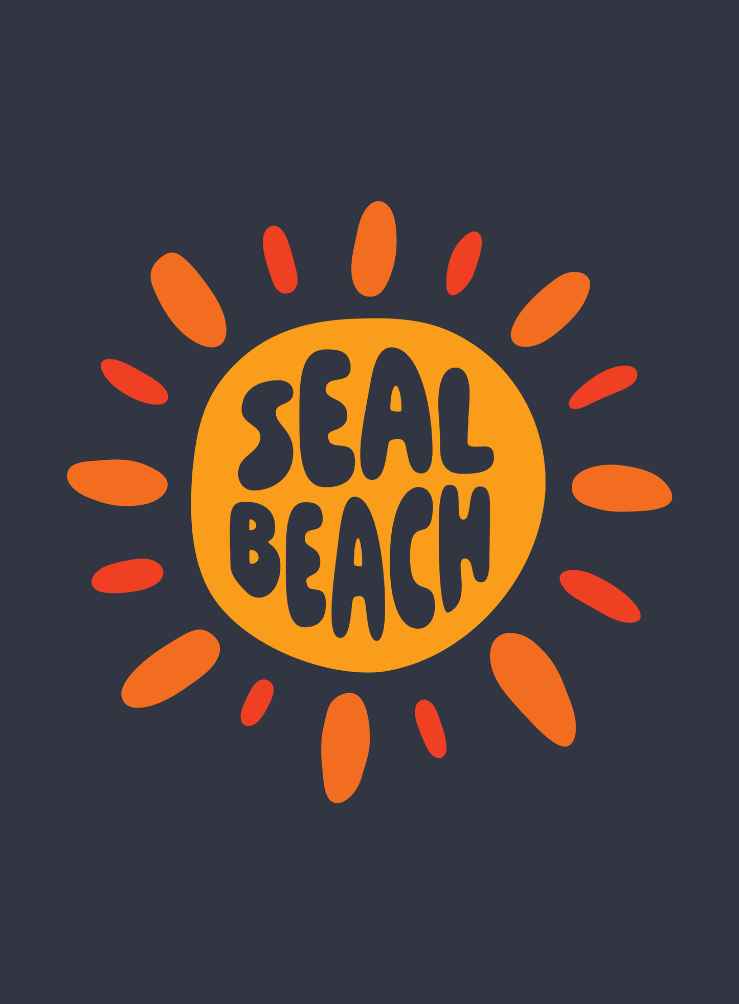 Unisex: Seal Beach Sunburst Tee - Heather Navy