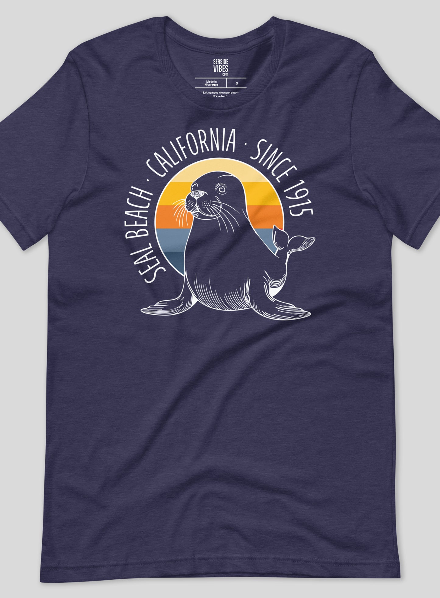 Unisex: Seal of Approval Tee - Heather Midnight Navy
