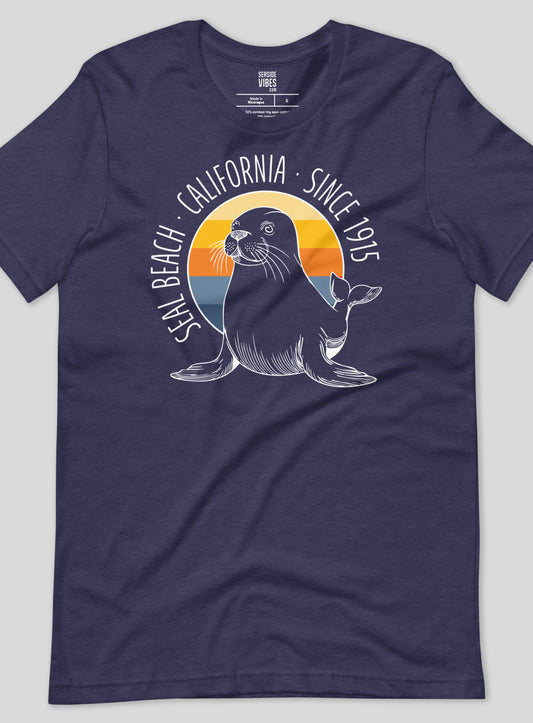 Unisex: Seal of Approval Tee - Heather Midnight Navy