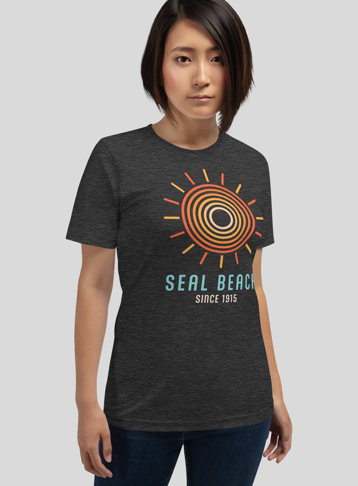 Unisex: Seal Beach Swirl Tee - Dark Grey Heather