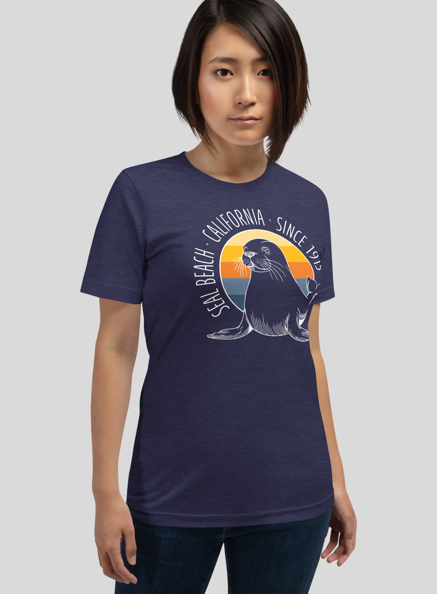 Unisex: Seal of Approval Tee - Heather Midnight Navy