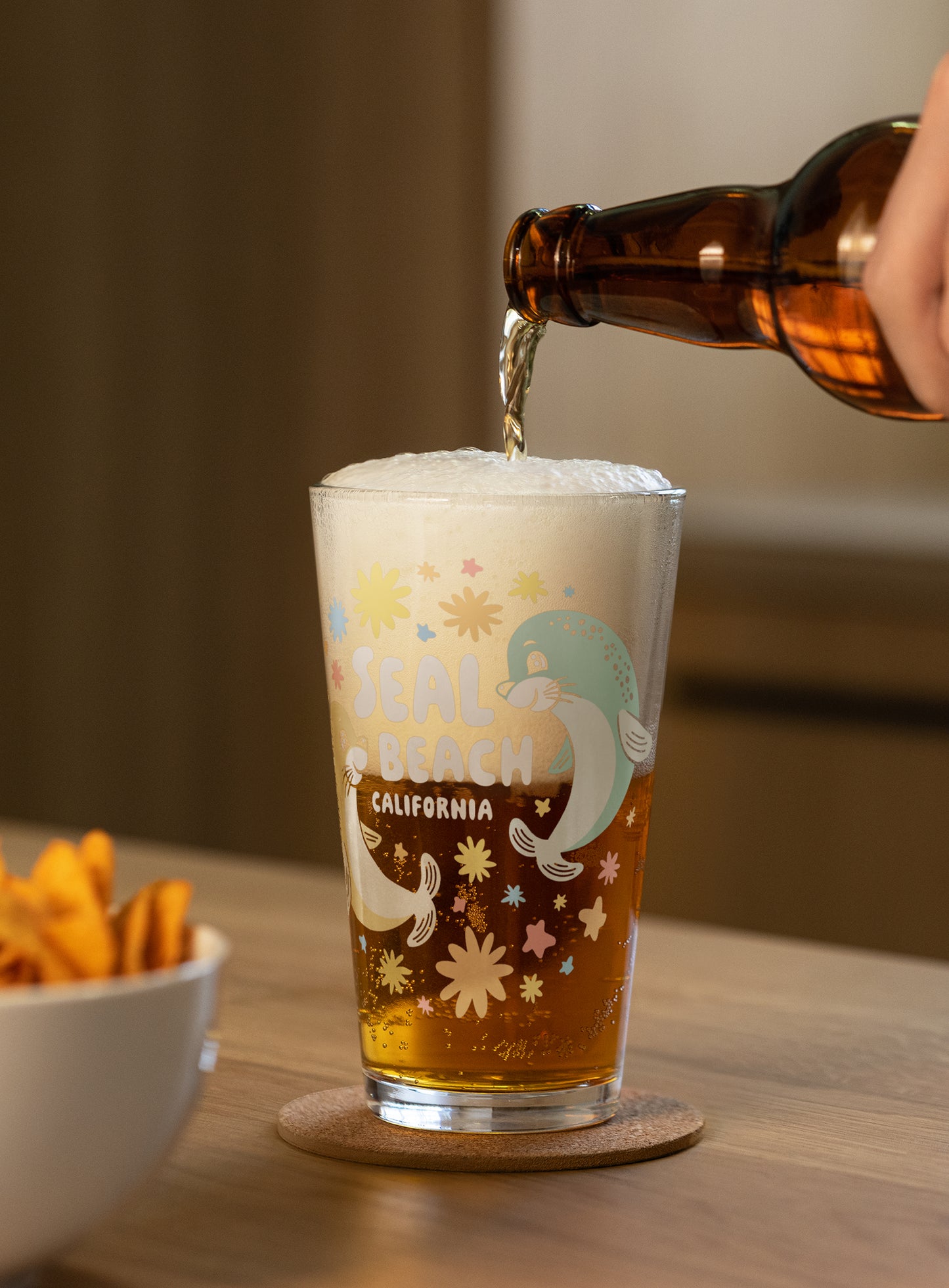 Collectible Seal Beach Bliss Pint Glass - 16 oz