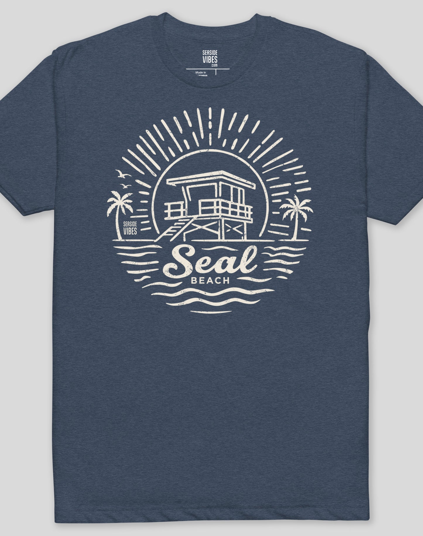 Seal Beach Sunrise Session Tee - Cotton Blend | Midnight Navy