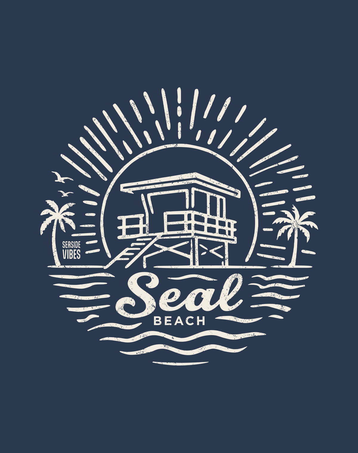 Seal Beach Sunrise Session Tee - Cotton Blend | Midnight Navy