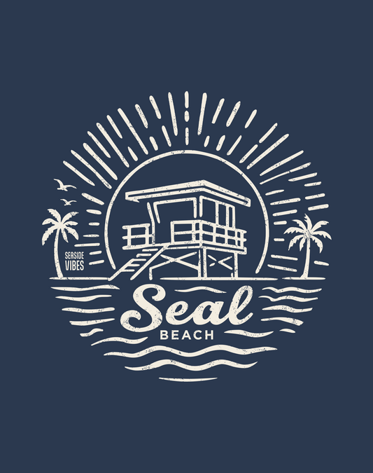 Seal Beach Sunrise Session Tee - Cotton Blend | Midnight Navy