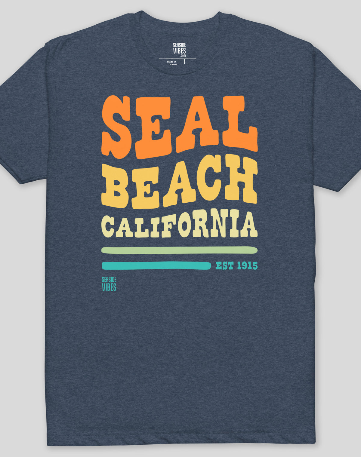 Seal Beach Vibes Tee - Cotton Blend | Midnight Navy