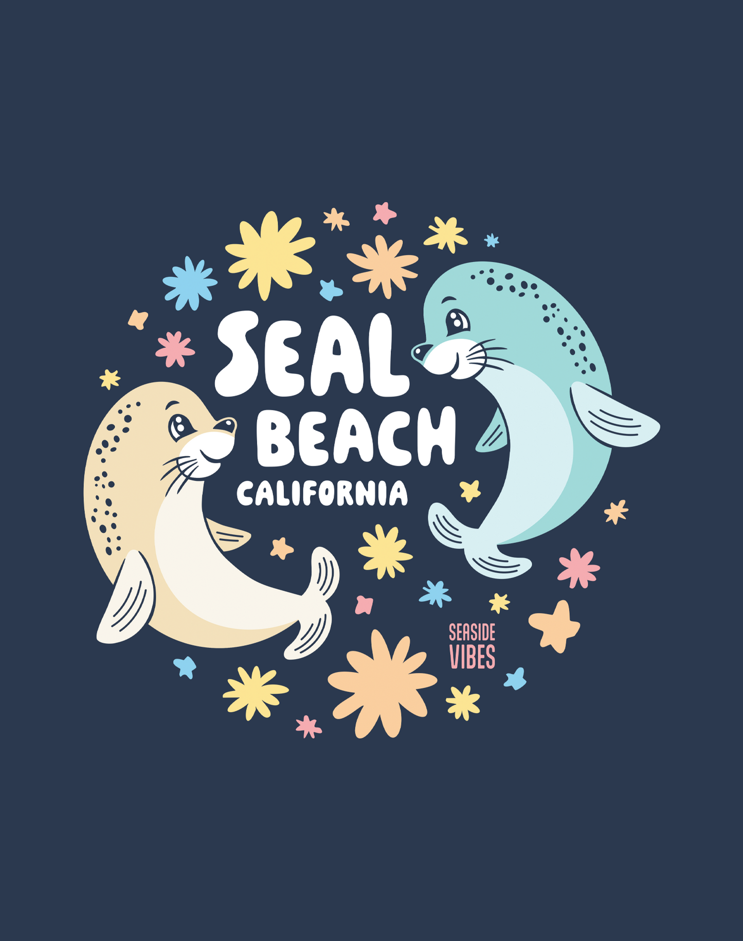 Seal Beach Bliss Tee - Cotton Blend | Midnight Navy