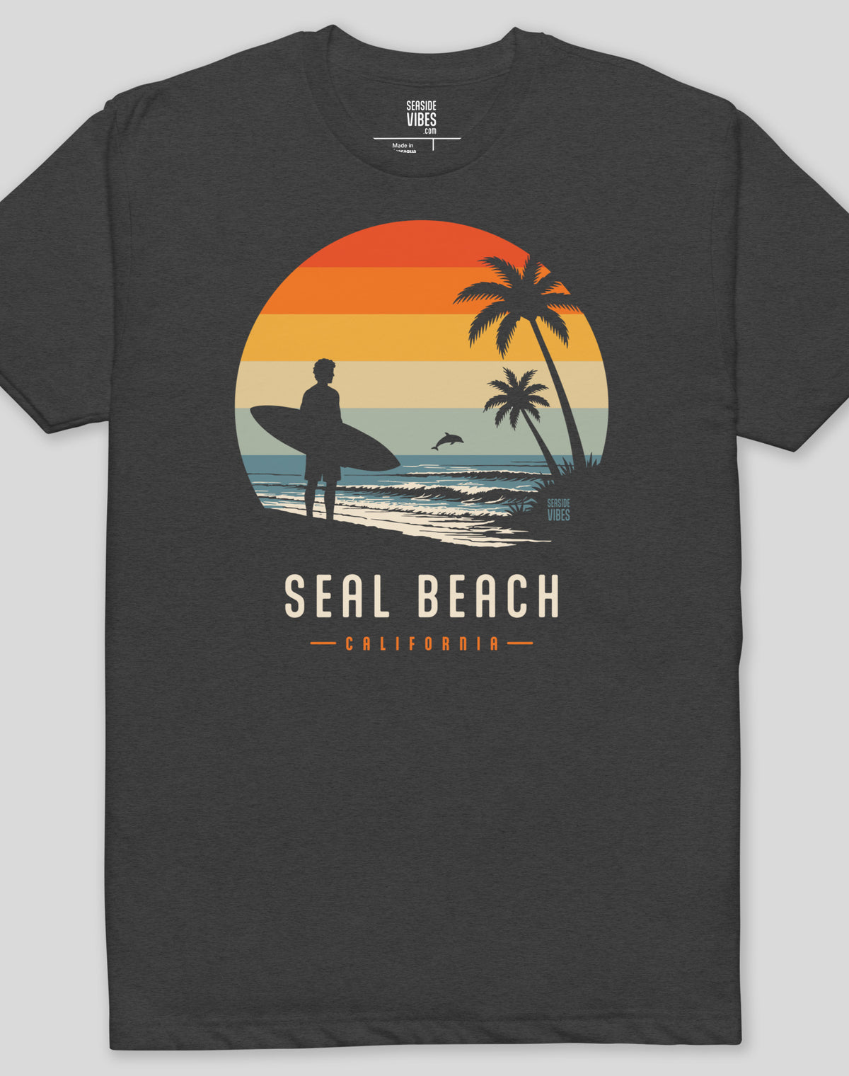 Seal Beach Away From Keyboard Tee - Cotton Blend | Charcoal